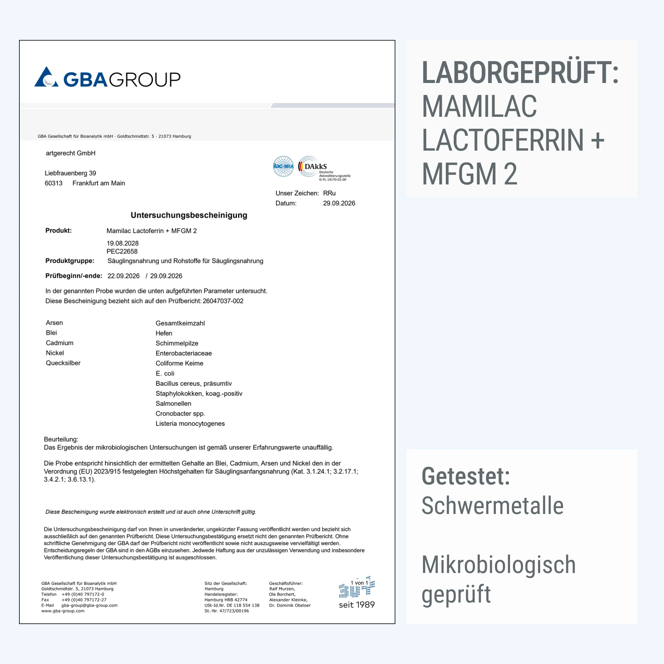 Mamilac Lactoferrin + MFGM 2 | Folgemilch ab dem 6 Monat